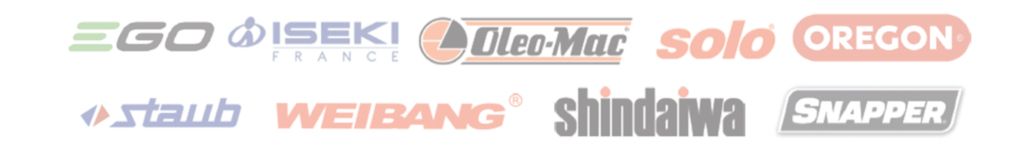 distrubuteur des marques partenaires EGO, ISEKI, Oleo-Mac, Solo, Oregon, Staub, Weibang, Shindaiwa, Snapper